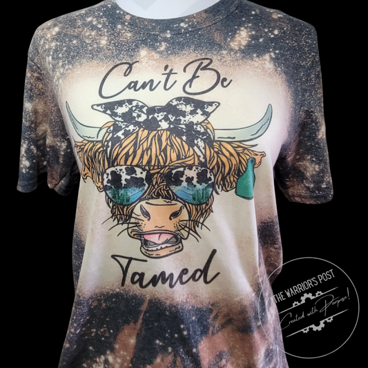 Funny Cow T-shirt- Bleached Cowhide Method