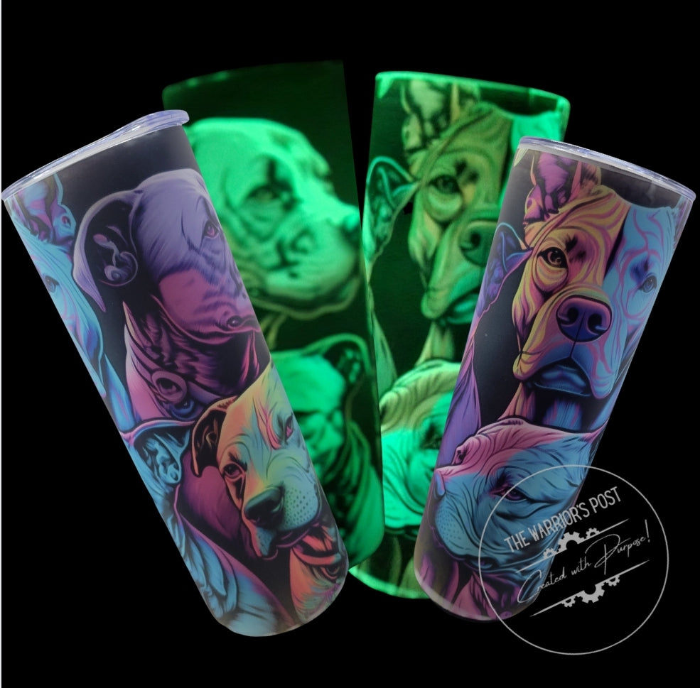 Glow in the Dark Pit Bull Graphic Tumbler