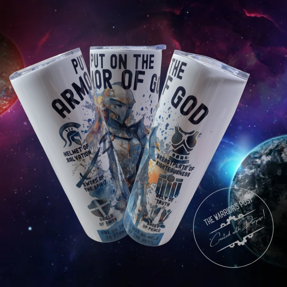 Warrior Woman of God Armor Tumbler