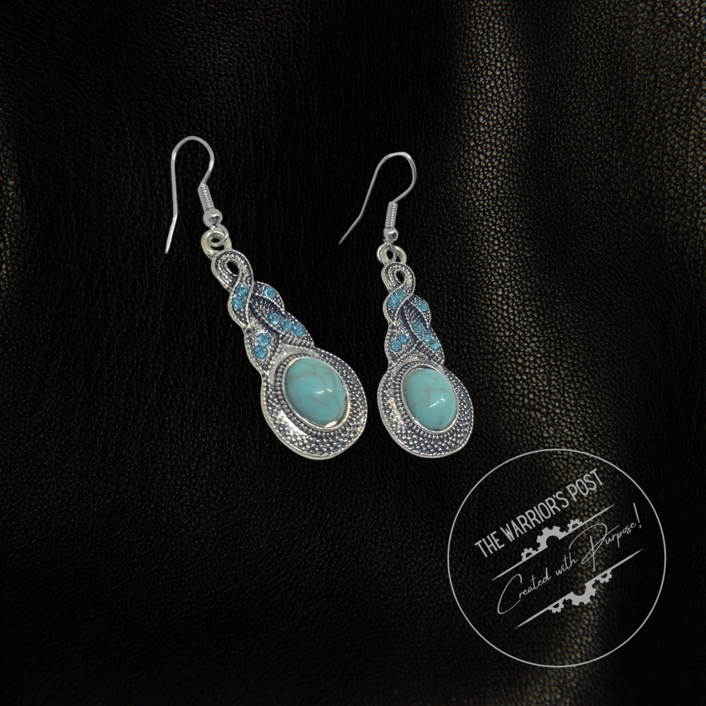 Turquoise Silver Dangle Earrings