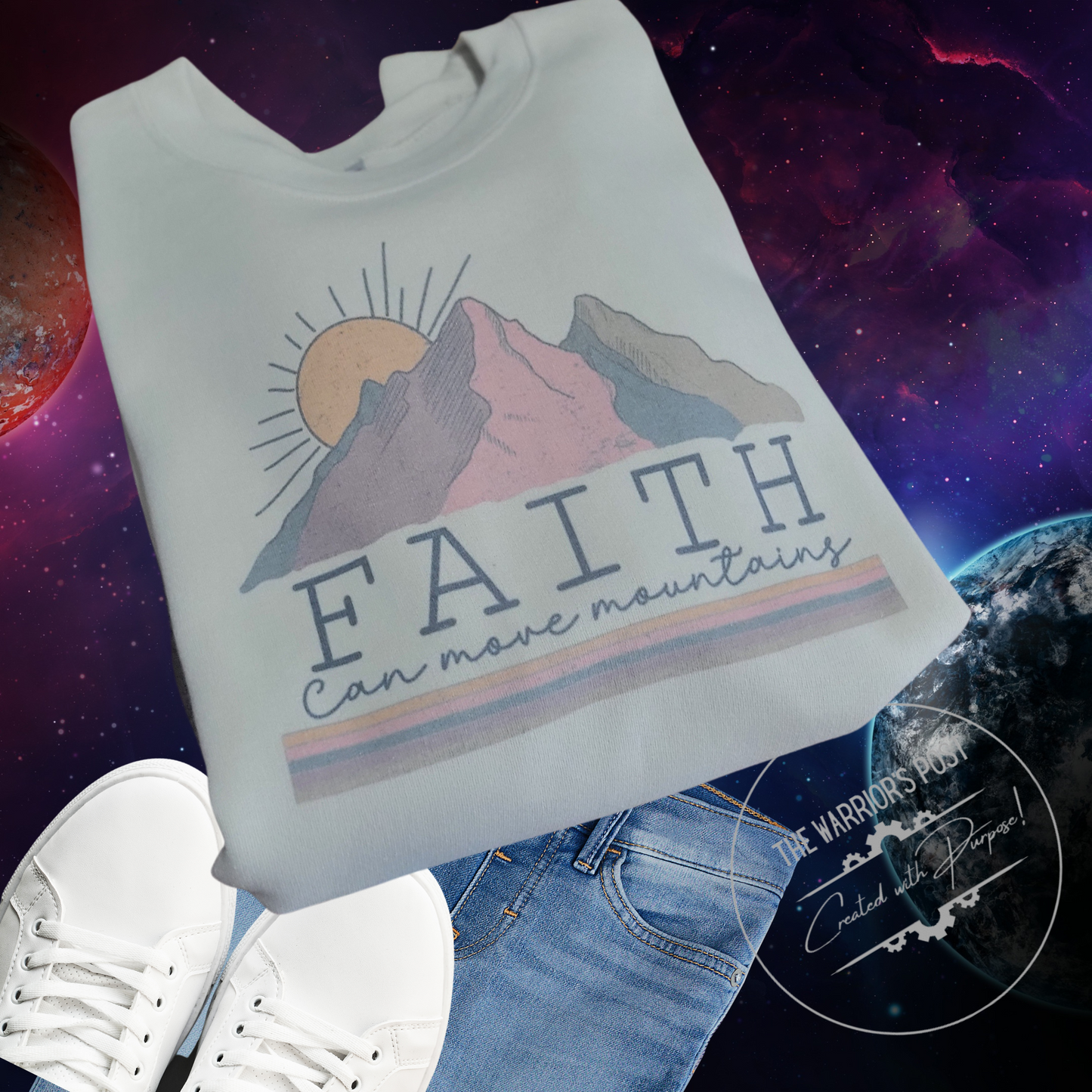 Faith Can Move Mountains Crewneck Sweatshirt