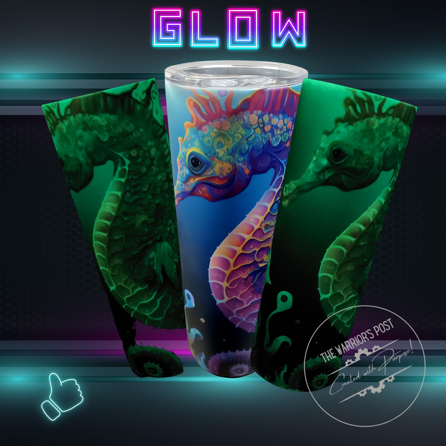 Glow in Dark Seahorse Tumbler