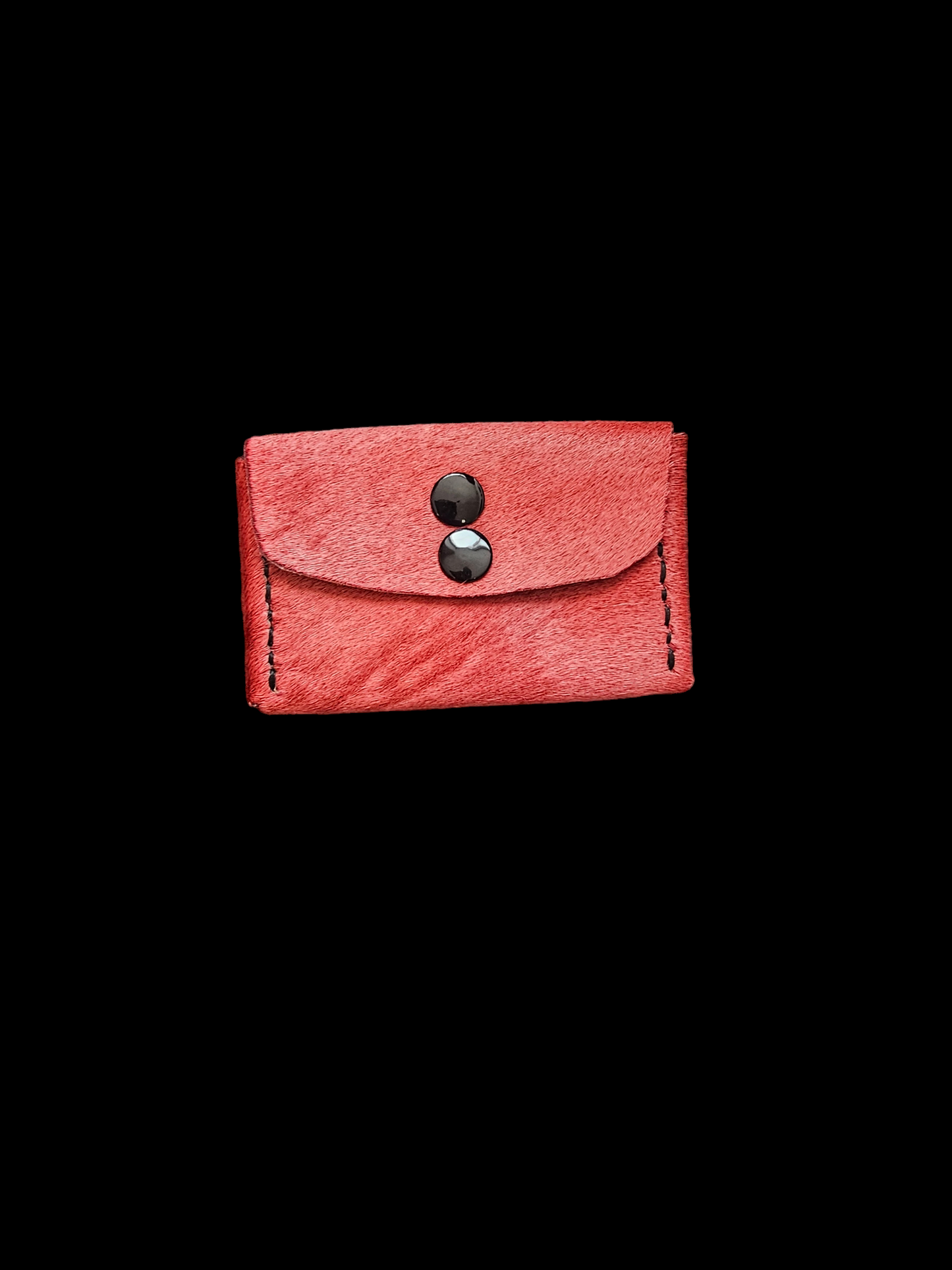 Raspberry Cowhide Card Holder